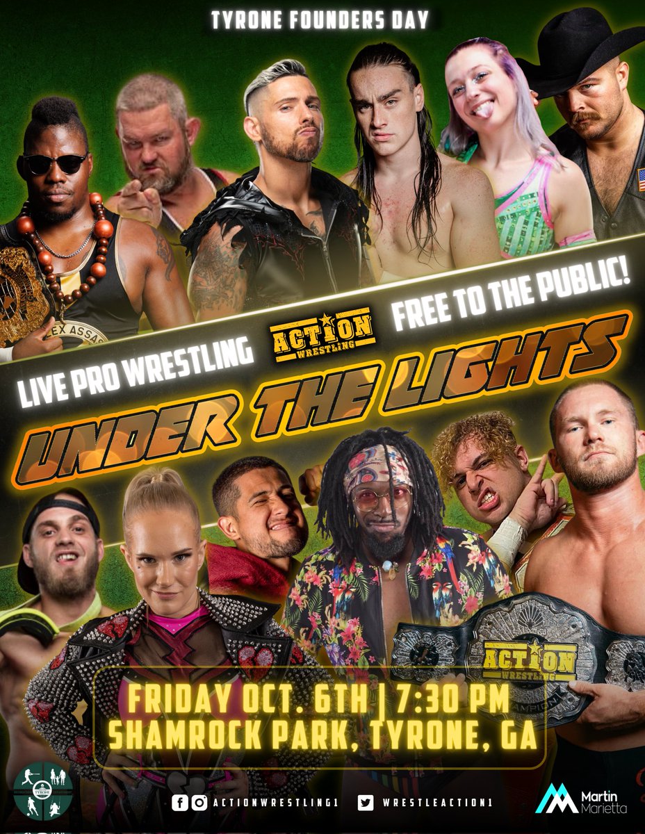 On Fri Oct 6th at UNDER THE LIGHTS in Tyrone Ga, the reigning @SCITournament Champion @1called_manders will face off with @TWE_Chattanooga stand out @jshook_75! The ACTION is free on Fri night, Oct 6th at 730pm in Tyrone