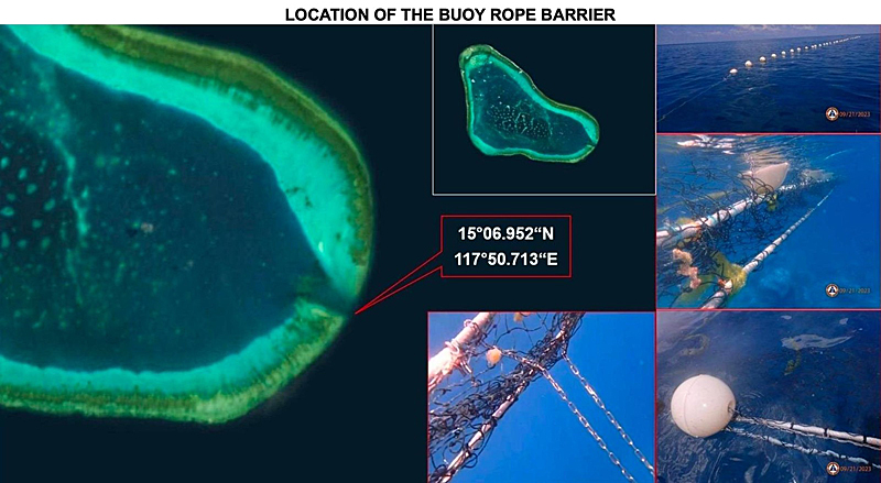 mnlstandardph's tweet image. #MSFrontPage | The Philippine Coast Guard #PCG on Monday removed the #floatingbarriers installed by #China at a shoal in the #WestPhilippineSea that blocked #Filipino fishermen from the fish-rich area, following the orders of the President and--
READ:
manilastandard.net/news/top-stori…