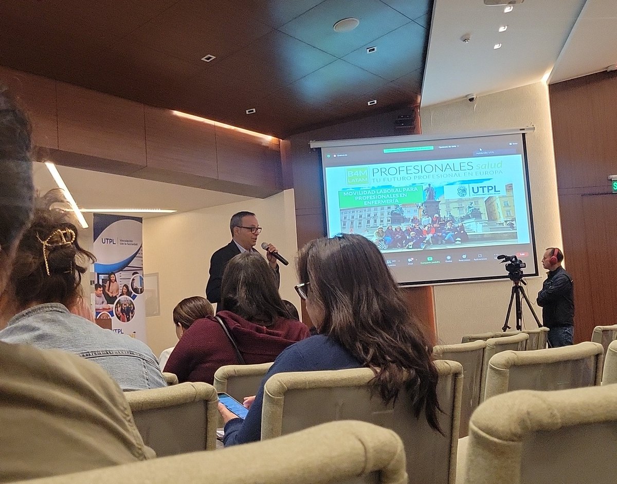 UTPLAlumni's tweet photo. Inicia socialización de la Empresa Bridge 4 Movility S.L., sobre las 💼💼💼 oportunidades laborales en Austria 🇦🇹 para #UTPLAlumni de Enfermería.👩‍⚕️

Durante el evento, se brinda asesoría sobre el proceso y la búsqueda de empleo en el extranjero. 🧑🏽‍💻

#OportunidadesLaborales https://t.co/cPHCQzzD9j