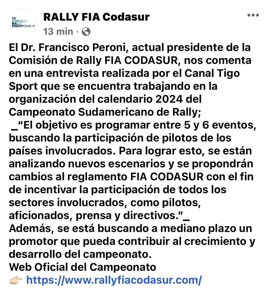 rally fia codasur tweet media
