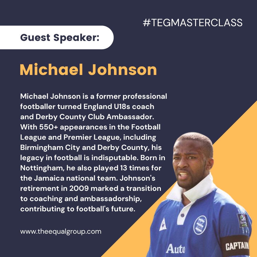 Our #Diversity in #Sport #masterclass begins in 1 hour! 🕙 This morning, we’ll be joined by former footballer @jonsarno, who since retiring, has focused on coaching. If you’d like to join us for our afternoon session, sign up here: theequalgroup.com/masterclasses/….