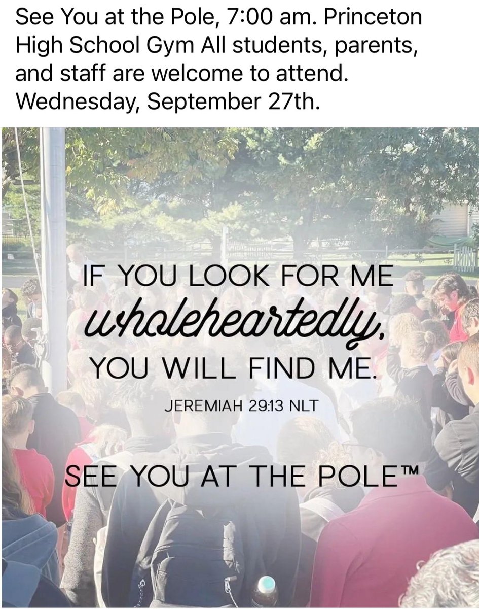 See you at the pole this Wednesday morning!!!