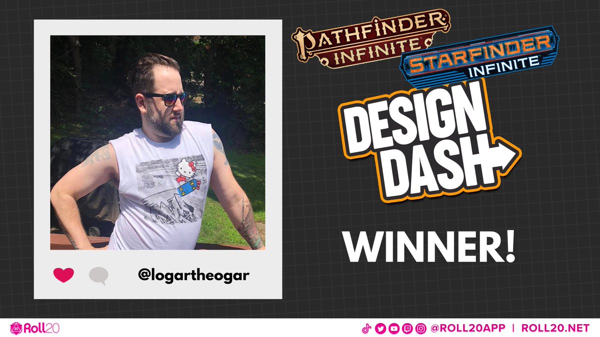 roll20app's tweet photo. 🍭The #DesignDash results are in after 3 super sweet encounters... Our @Paizo @PF_Infinite Design Superstar is @LogarTheOgar! 🌟
👏 Please give it up for our 2 other amazing designers @WBrianLane + @Miss_Jess03!
📺 Missed the fun? Watch the VOD here: https://t.co/xnjFk6DWDq https://t.co/pogRwQTuP9