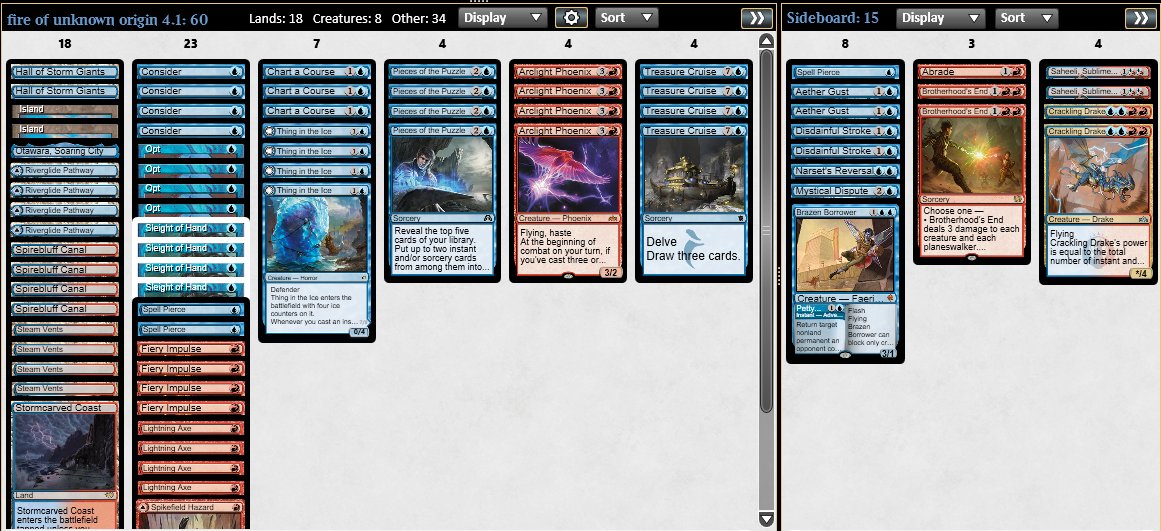 #2 trophy 🏆 with UR Phoenix 🦅

Game 5: Rakdos Sacrifice
Game 4: 5C Keruga
Game 3: Lotus Control
Game 2: Rakdos Sacrifice
Game 1: Mono Green Devotion