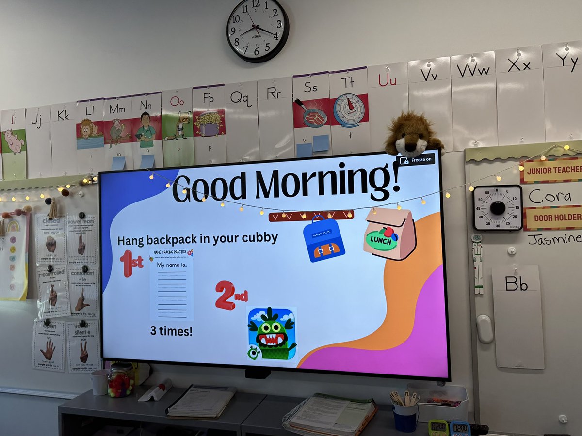 Lots of great visuals projected to help students get their day started! #pawneepanthers