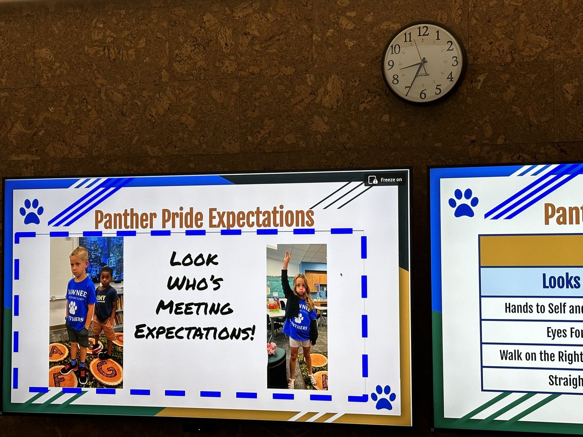 Students are highlighted for displaying hallway expectations! #pawneepanthers