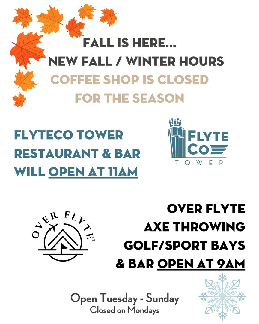 FlyteCoTower's tweet photo. While it may not feel like fall during the days, Fall is here and we are changing hours. Coffee/Bagel Shop is going into hibernation at the Tower so we our opening hour changes to 11am Tuesday to Sunday.

#denvercolorado #denverbrewery #brewhouse #denver #denvereats #flyteco https://t.co/Gwx5MteEMd