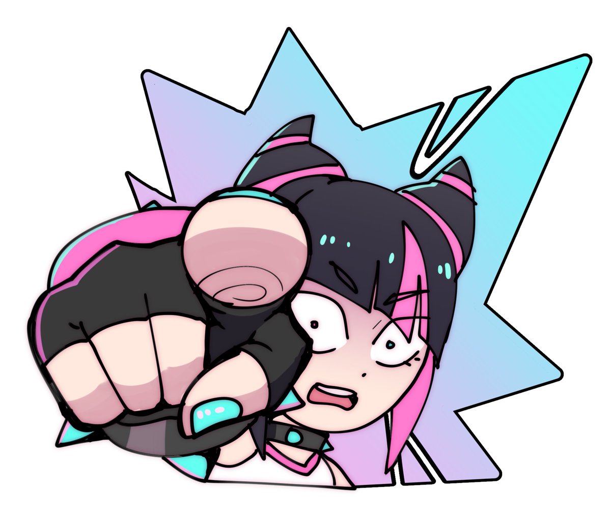 This Juri is pointing at YOU to let you know I'm on vacation starting now! Be back with new art in early october! (I'll post photos from Japan!)