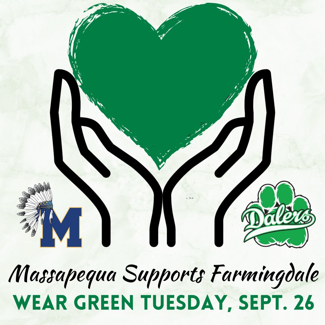 MassapequaPS (@massapequaps) on Twitter photo As Farmingdale struggles with the recent tragedy, districts across Long Island and beyond will continue to show their compassion and solidarity by wearing green next week. We ask that all Massapequa students and staff wear GREEN when school resumes on Tuesday. <a href="/DrBillBrennan/">Bill Brennan</a> As Farmingdale struggles with the recent tragedy, districts across Long Island and beyond will continue to show their compassion and solidarity by wearing green next week. We ask that all Massapequa students and staff wear GREEN when school resumes on Tuesday. <a href="/DrBillBrennan/">Bill Brennan</a>