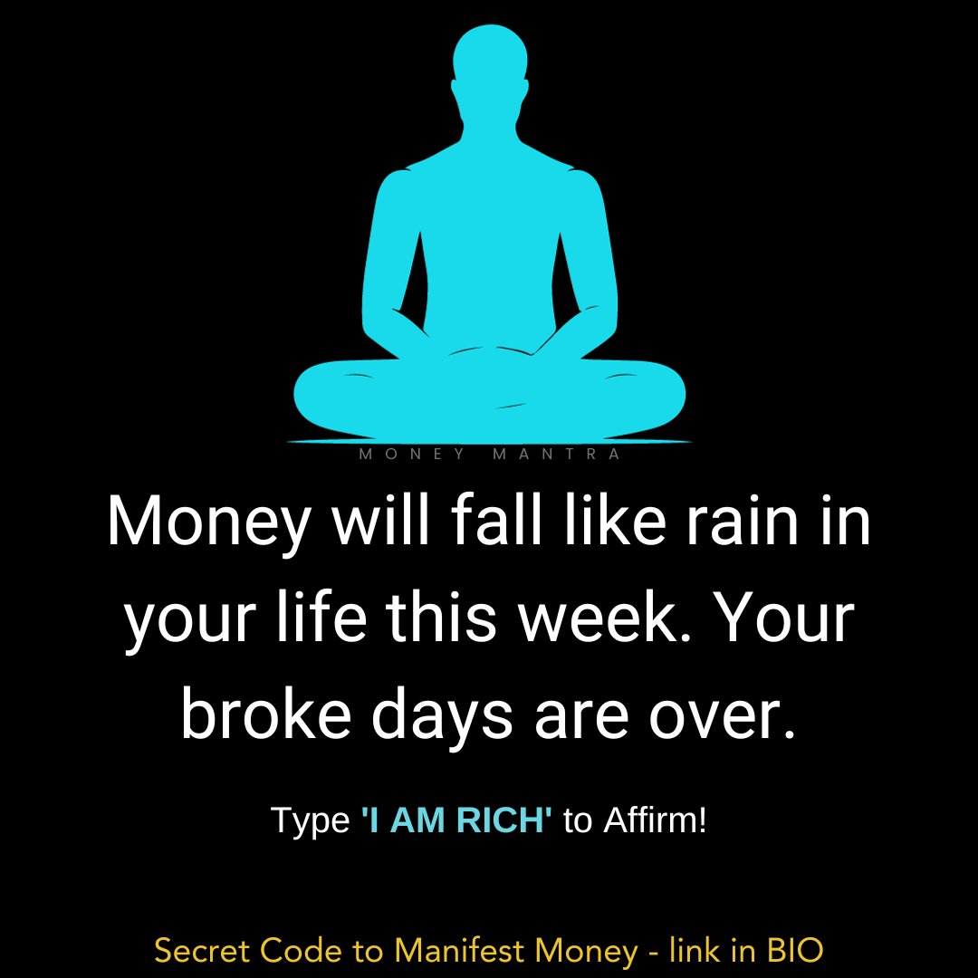 imoneymantra's tweet image. Type 'I AM RICH' to Affirm!!!