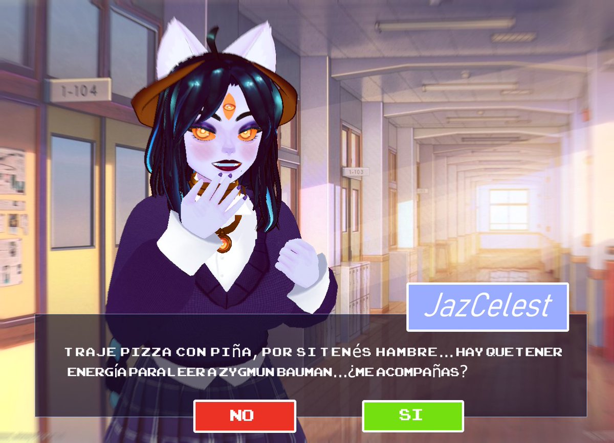 JazCelest's tweet photo. Me puse a jugar con vroid y quedo como un simulador de citas, novela visual...quiero ver que eligen 🤓
#VtuberES #Simdating #visualnovel https://t.co/VMRagLiVxk