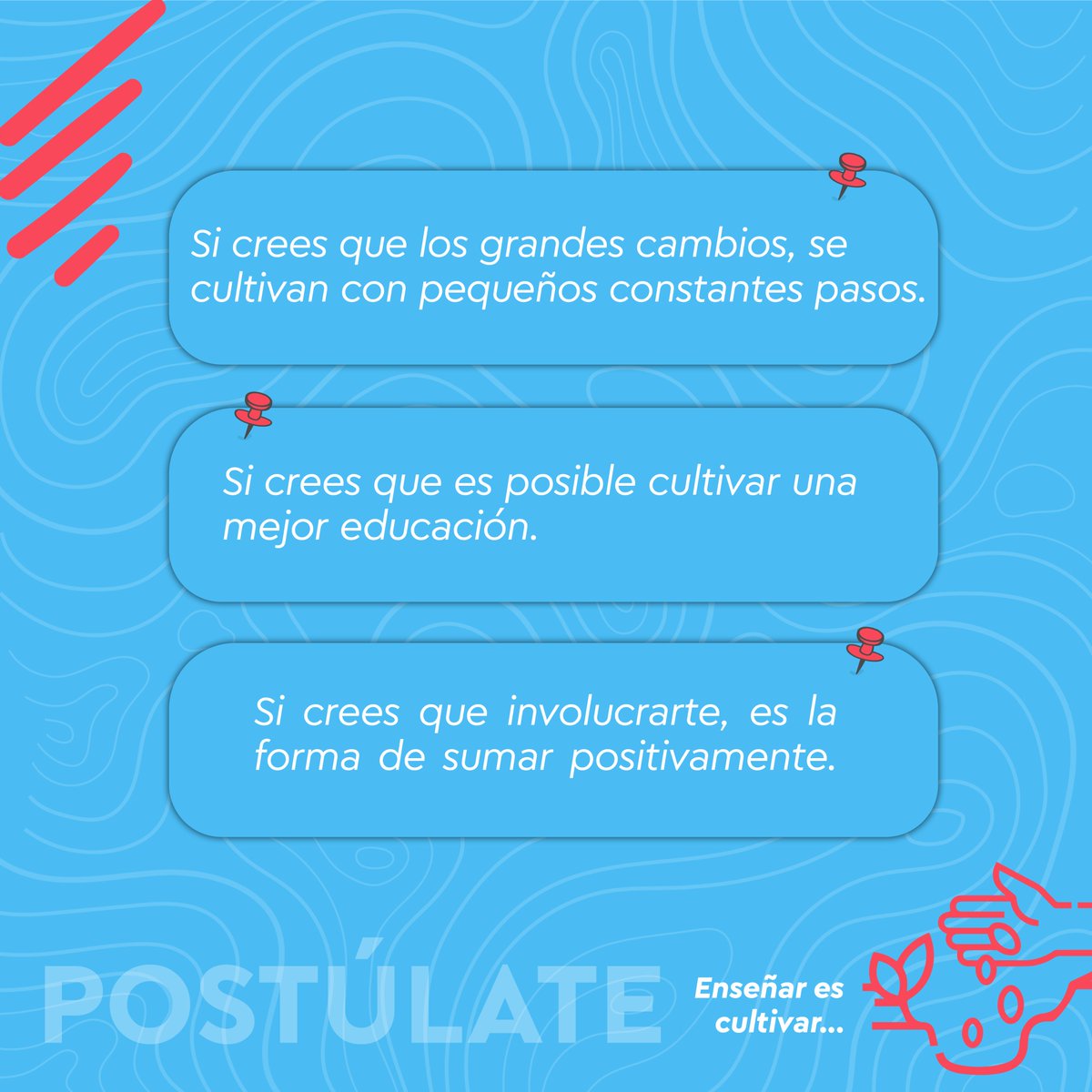 EnsenaxParaguay's tweet photo. Todavía podés postular a la Convocatoria 2023 de nuestro Programa de Liderazgo.
Y sé parte de cultivar una mejor educación 📝💙
📌 Para postular ingresa a este link https://t.co/D5X0So3vtA
📌 Para obtener más información sobre la postulación https://t.co/oIKhooNU9z https://t.co/jz1p3lAnFr