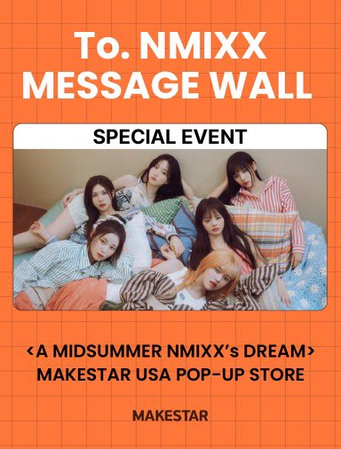 KPOPStation2020's tweet photo. Send your lovely letters to NMIXX! 💌📫

Join us and @makestar_official at <A MIDSUMMER NMIXX’S DREAM> USA POP-UP STORE to send special messages to your your favs, NMIXX! 🌟📝

#MAKESTAR #NMIXX #KPOPSTATION #MAKESTAR_OFFICIAL https://t.co/7m09nxomOE