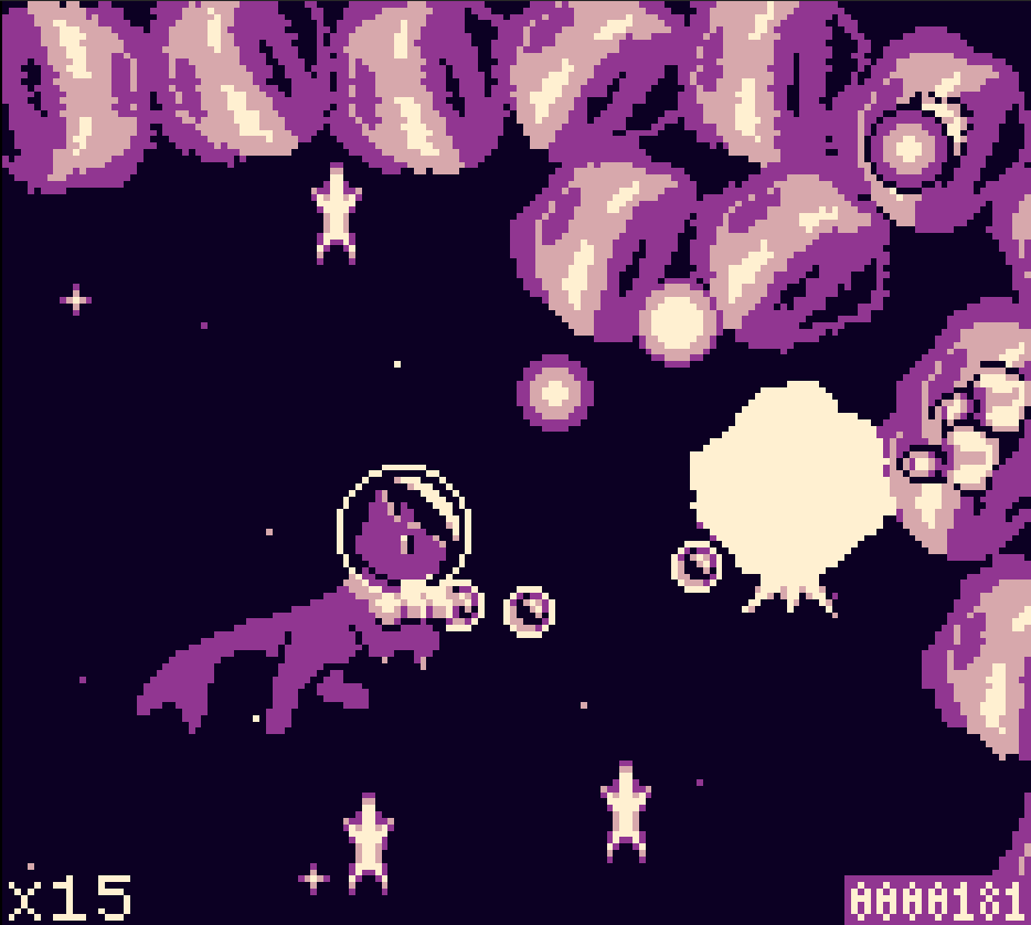 DoctorM64's tweet photo. For this year's #gbjam, I made a small casual shmup. 
Help the cutest Siren Cat you've ever seen find the legendary galactic treasure. Link below. https://t.co/S441NkxDKv