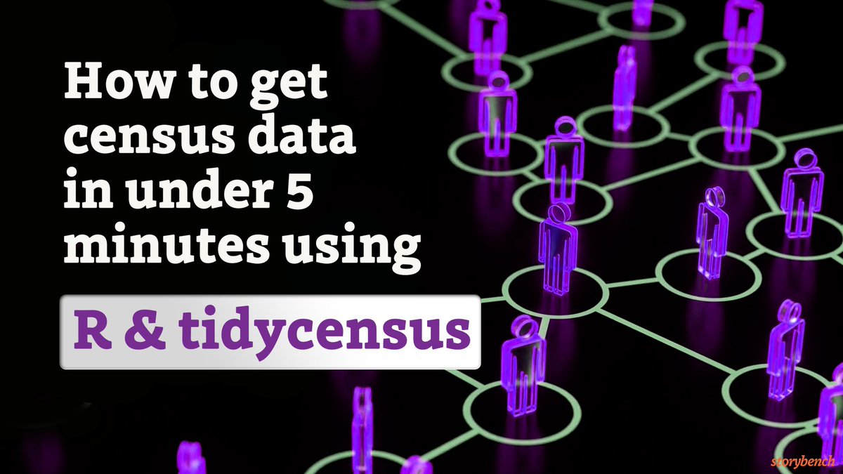 With this R package, you won’t ever have to go to census.data.gov again. Get your timer ready ⏰ and try out tidycensus for yourself: storybench.org/how-to-get-cen… #R #census #censusdata #tidycensus #census2023 #datadriven #opendata