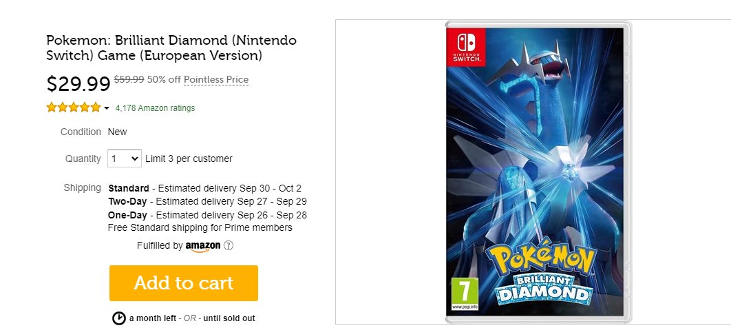  Pokemon: Brilliant Diamond (Nintendo Switch) (European