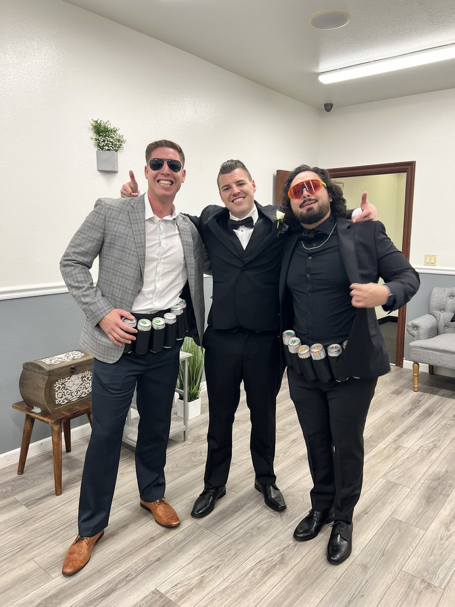 DustinChapas's tweet photo. The reception was WILD! Endless dancing, laughs, and celebrations. Big love to our wedding party for their entrances and speeches. Heartfelt thanks to everyone who shared in our joy and brought such positive vibes. 🍾🥂 #WeddingBliss #ToInfinityAndBeyond https://t.co/qCTgobk8s4