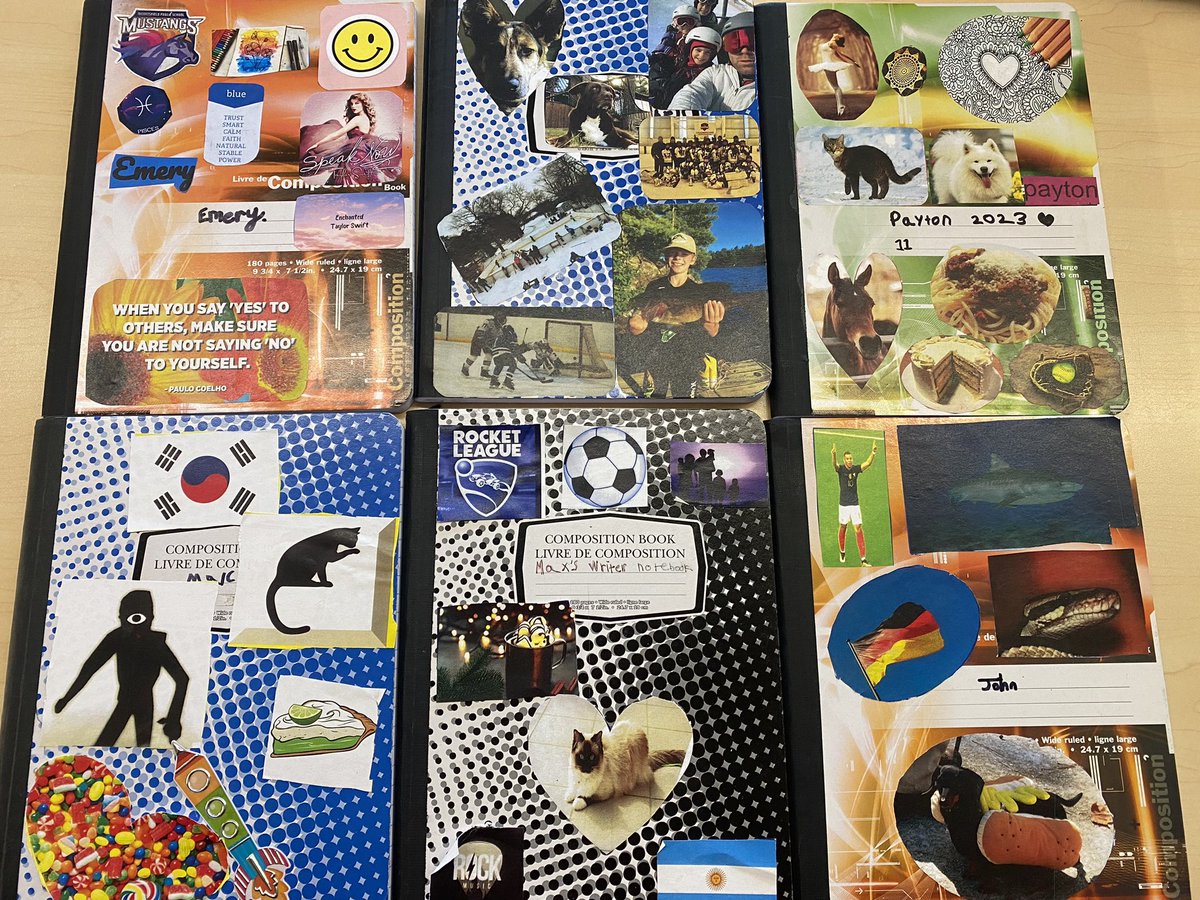 A glimpse of a few of our decorated Writer’s Notebooks ✍️ 📓 Can’t wait to see all the writing growth this year in Grade 6 <a href="/mountsfieldps/">Mountsfield Public School</a>