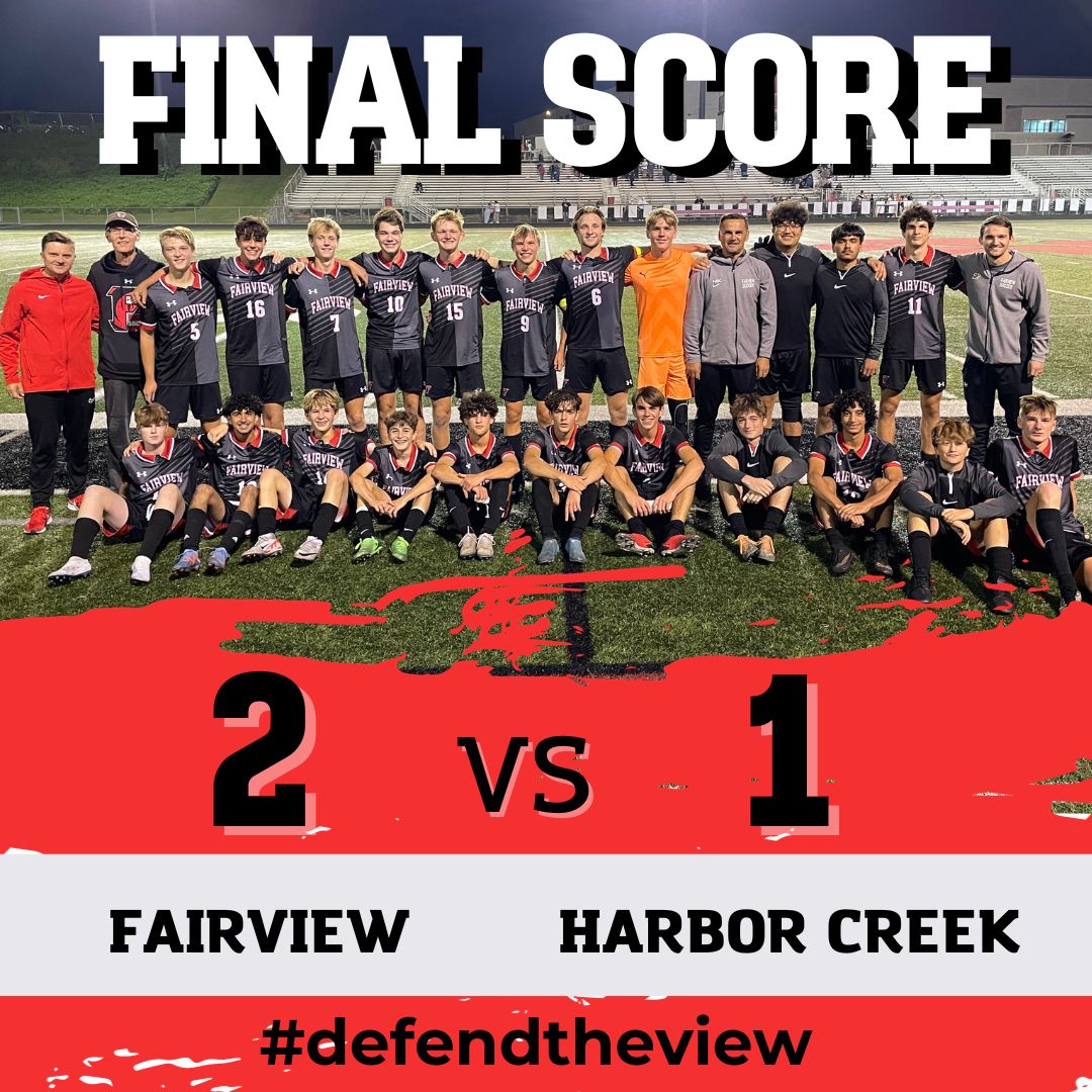 fsd_soccer's tweet photo. Our Fairview Varsity Boys defeated Harbor Creek tonight at home 2-1. Great work boys! #defendtheview https://t.co/uvOUsAWEd3