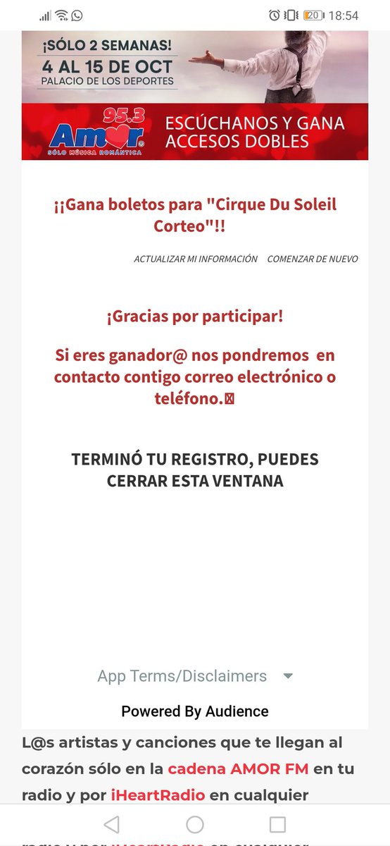 CachitoPpg's tweet photo. @AmorEnTuRadio Registrada!!! Primero dios me gano unos boletitos para llevar a mis nietas!! 😍 https://t.co/8avxaYeJgA