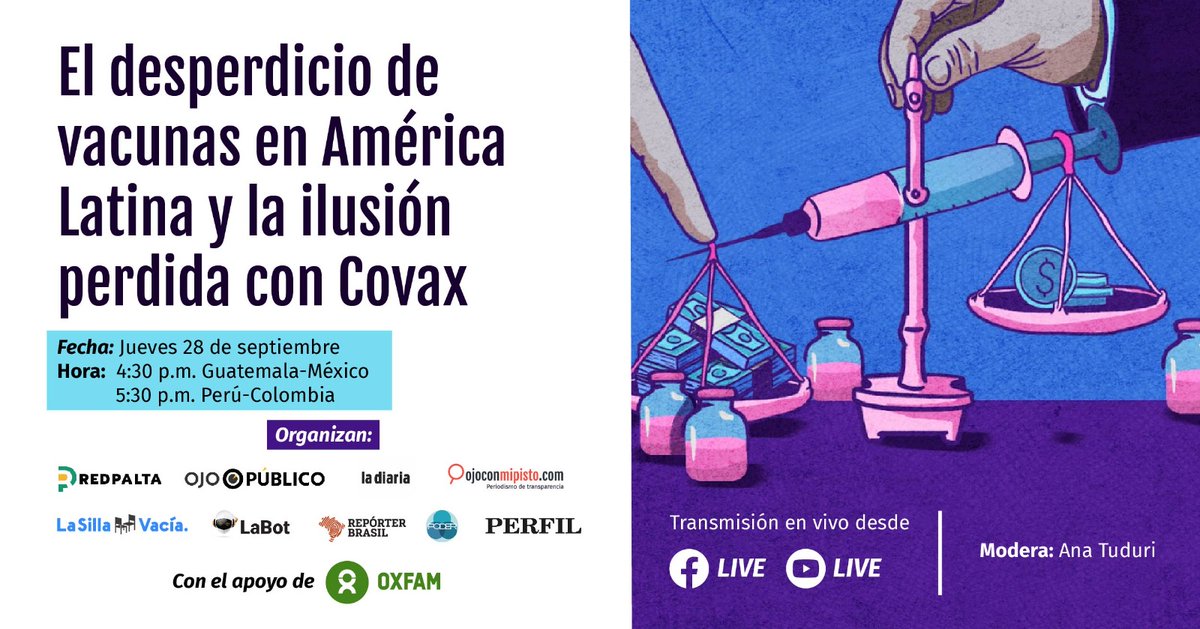 #Webinar ¿Qué pasó con las vacunas contra Covid durante la pandemia? ¿Cómo se produjeron las compras y cuál fue el papel de los gobiernos? Te invitamos a sumarte a este Facebook live donde compartiremos los hallazgos de la reciente investigación de la <a href="/RedPalta/">Red Palta</a>. #VacunasLatam