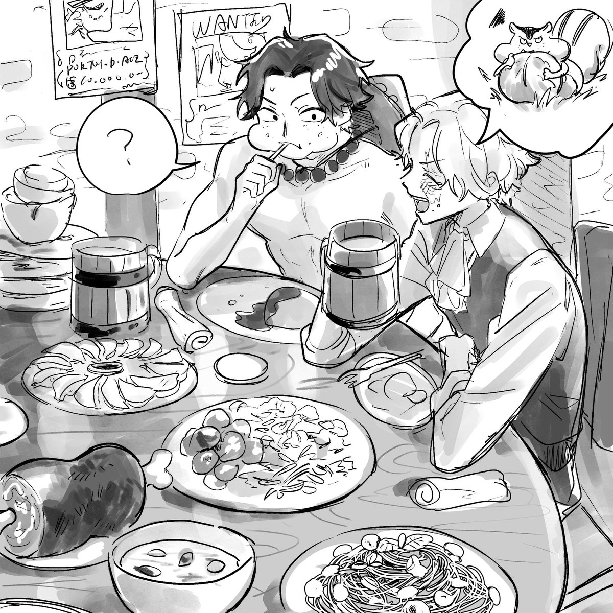 お題 ご飯 1h+1h
記憶が戻ってない頃にどこかの島で出会ったら

遅刻しました!!!今回は参加出来て嬉し〜!!です
 #Reもゆふた_1h 