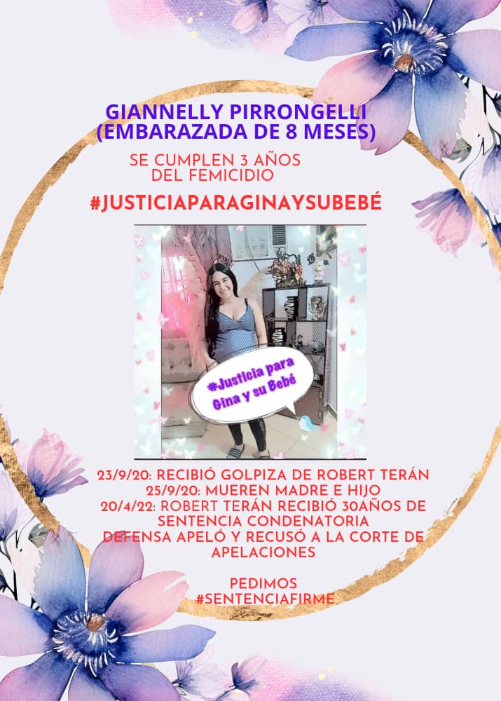 manuelita1504's tweet photo. #25Sep
Caso Giannelly Pirrongelli
#SeCumplen3Años
La defensa del #Femicida #RobertTerán al #Recursar a la #CorteDeApelaciones aspira a que se repita el #Juicio; que testigos y expertos "NO" puedan acudir a las audiencias
#SentenciaFirme
#JusticiaParaGinaYSuBebé
@JusticiaMujerVe https://t.co/6xtvQvw3Eo