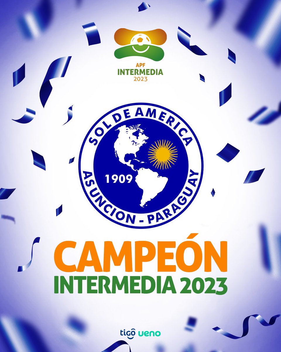 IntermediaAPF's tweet photo. ¡𝐄𝐥 𝐃𝐚𝐧𝐳𝐚𝐫𝐢́𝐧 𝐞𝐬 𝐞𝐥 𝐂𝐀𝐌𝐏𝐄𝐎́𝐍 𝟚𝟘𝟚𝟛! 🎉

El Club Sol de América se queda con el título de campeón de la #IntermediaAPF 🟢🟠.

¡Felicidades @SoldeAmericapy! 🥇

🔵🏆🔵 https://t.co/VR6ZF7Cc7S
