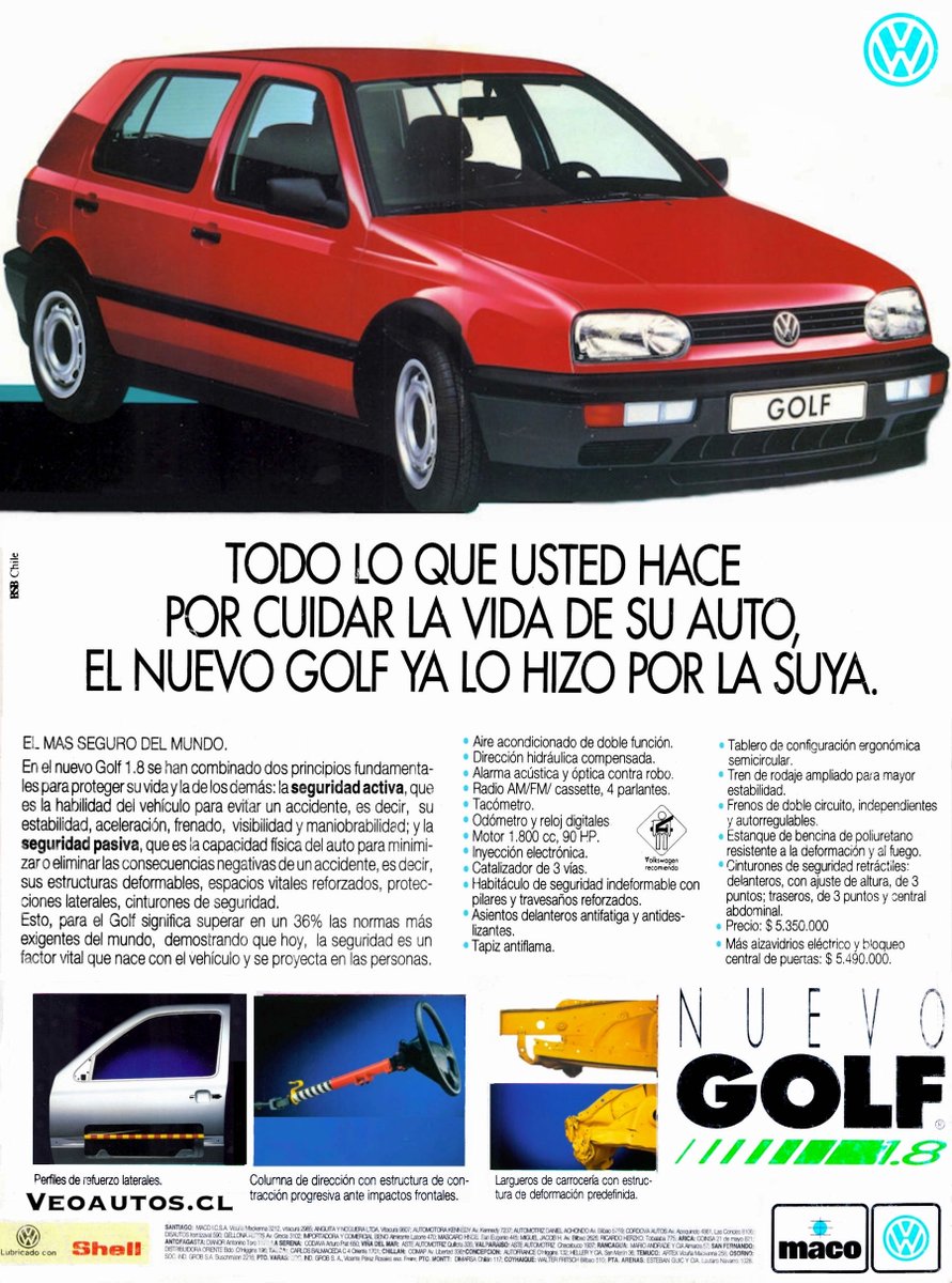 VeoAutos's tweet photo. Volkswagen Golf MK3 Presentación Chile 1992, año en que se comercializan en el país 427 unidades.
+ Info Link https://t.co/uTbQdpJGkY
#golfmk3 #vwgolf #golf1992 #maco #vwchile @VW @addict_car @thecarfactoids @RiveraNotario @VWChile https://t.co/mTujDdCzxT
