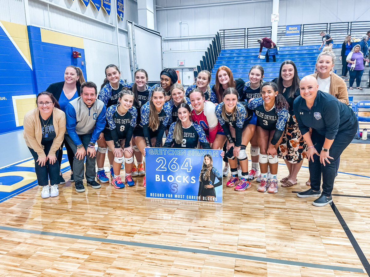 🚨NEW RECORD🚨

Congratulations to senior Gretchen Sigman for breaking the school record for most career blocks that was set in 1996!

2️⃣6️⃣4️⃣ and STILL GOING!

😈🏐💙🔥