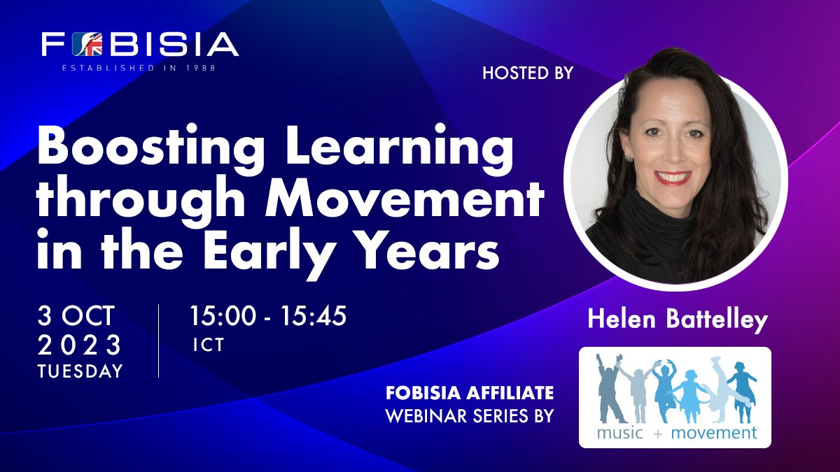 Join the <a href="/FOBISIA1/">FOBISIA</a> Affiliate webinar series hosted by the <a href="/musicandmove/">Music and Movement</a> In this webinar, we will be discussing 'Boosting Learning through Movement in the Early Years' For more details and to register, please visit this link: mailchi.mp/b2ab4f84e171/a…