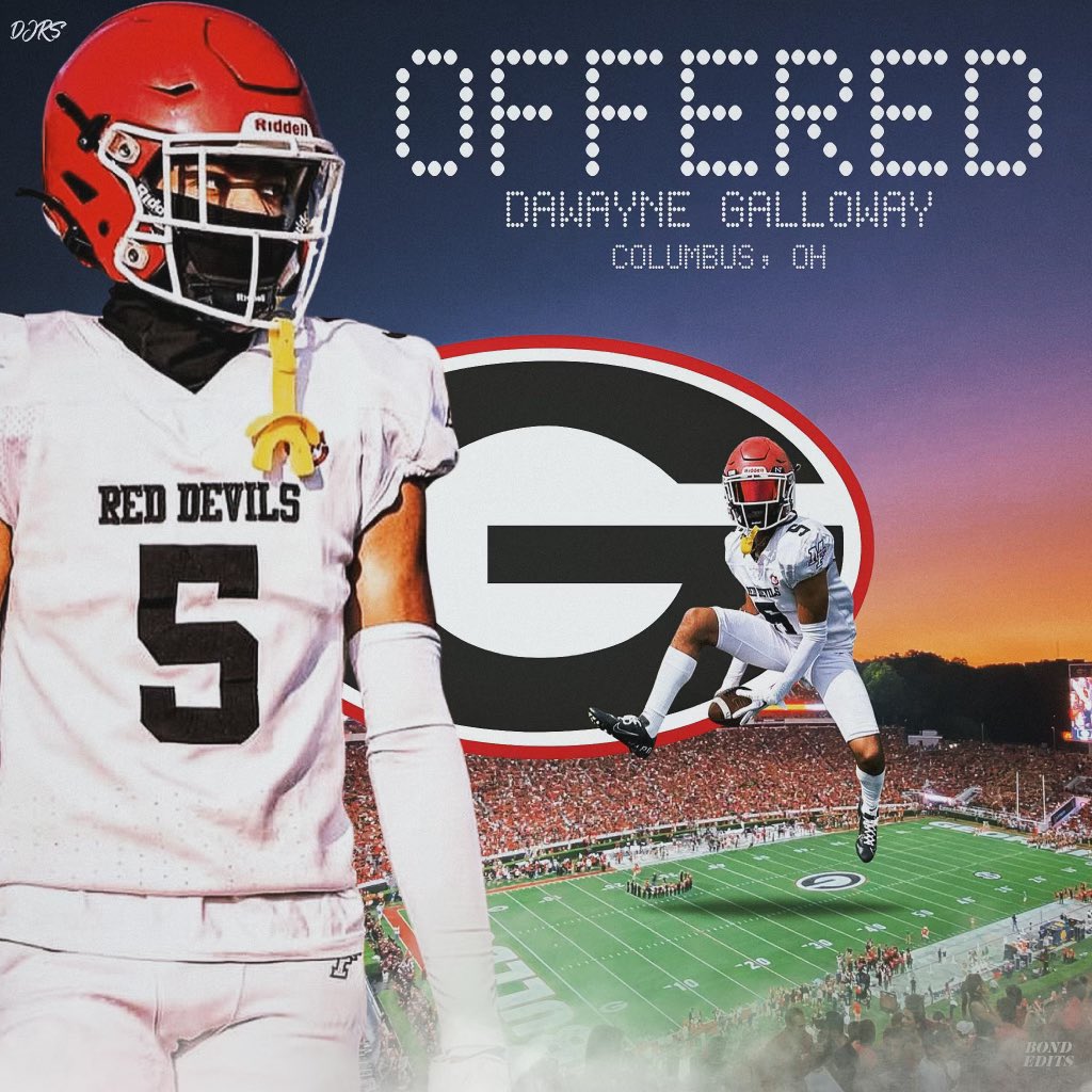 DeejGalloway85's tweet image. blessed to receive my seventh d1 offer from University of Georgia ❤️‍🔥 #AGTG @DJRSwework @MF_Athletics