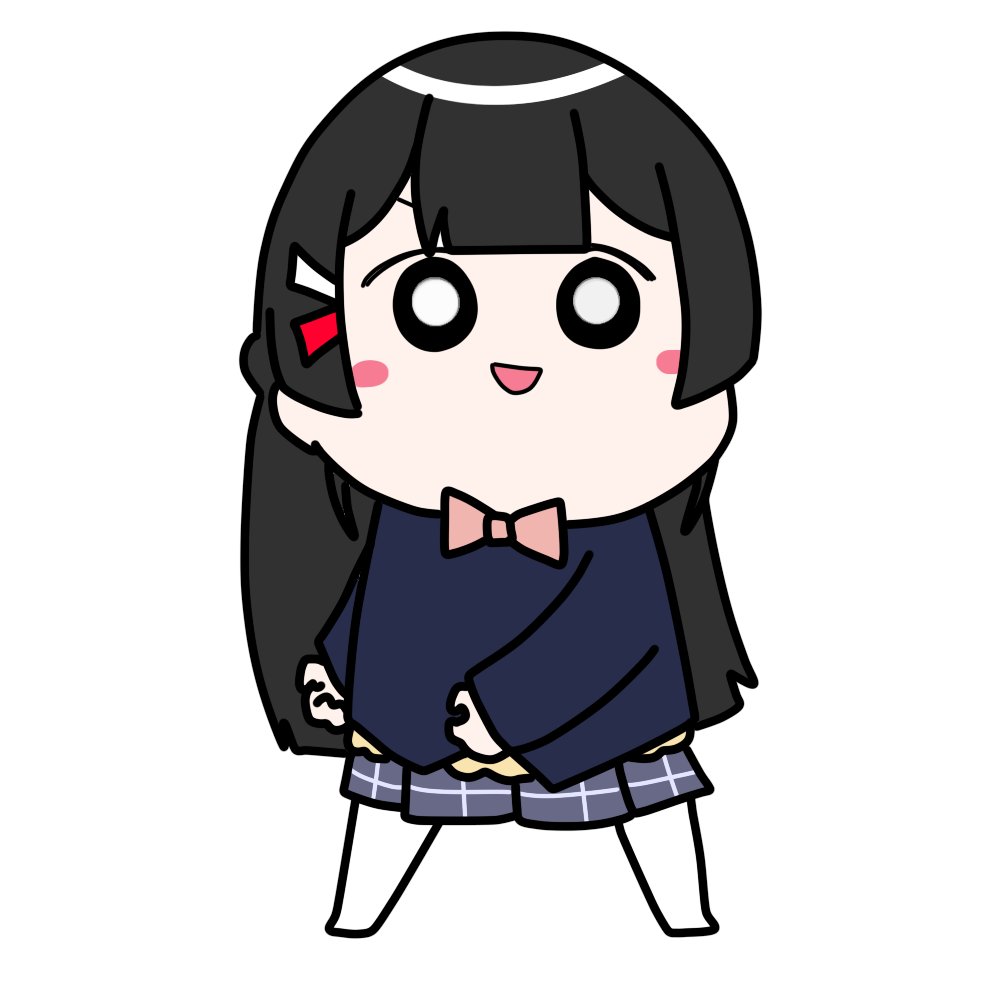 tsukino mito 1girl black hair long hair solo jacket skirt chibi  illustration images