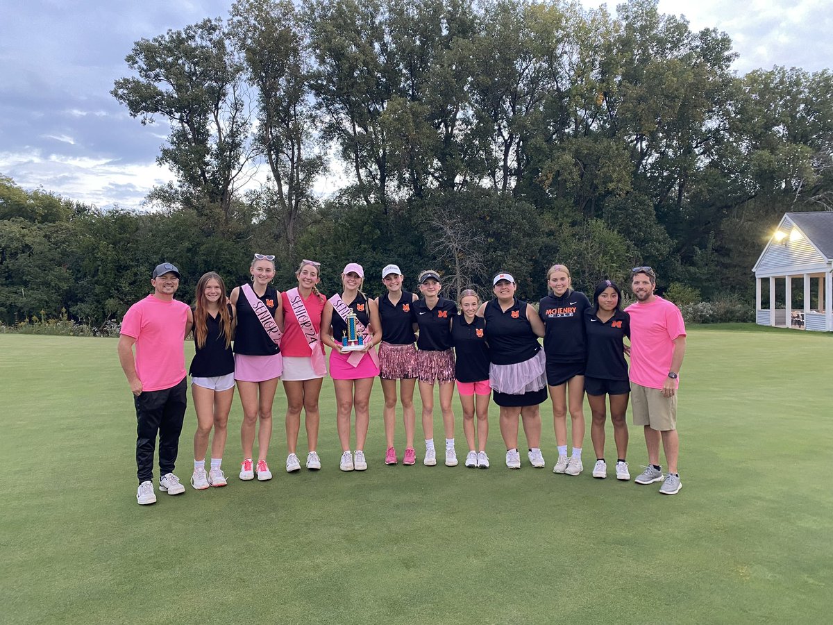 GolfMchenry's tweet photo. Senior night! Warriors retain the McBurg Cup and move to 7-3 on the season. Most importantly, couldn’t be more proud of our three seniors: Ali, Maddy &amp; Kenzie. They represented the best of McHenry golf and we will miss them so much! #together https://t.co/X97ysluF5o