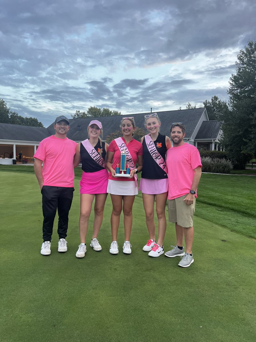 GolfMchenry's tweet photo. Senior night! Warriors retain the McBurg Cup and move to 7-3 on the season. Most importantly, couldn’t be more proud of our three seniors: Ali, Maddy &amp; Kenzie. They represented the best of McHenry golf and we will miss them so much! #together https://t.co/X97ysluF5o