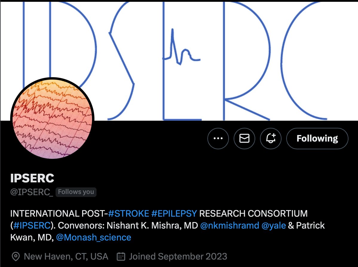 Shubham_Neuro's tweet photo. The official Twitter/X account of the International Post-Stroke Epilepsy Research Consortium (#IPSERC) @IPSERC_
Do follow to get latest updates on Post-Stroke Epilepsy research.
Join us in this collaborative effort to tackle epileptogenesis related challenges.
#Stroke #Epilepsy https://t.co/VtYwQLkTza