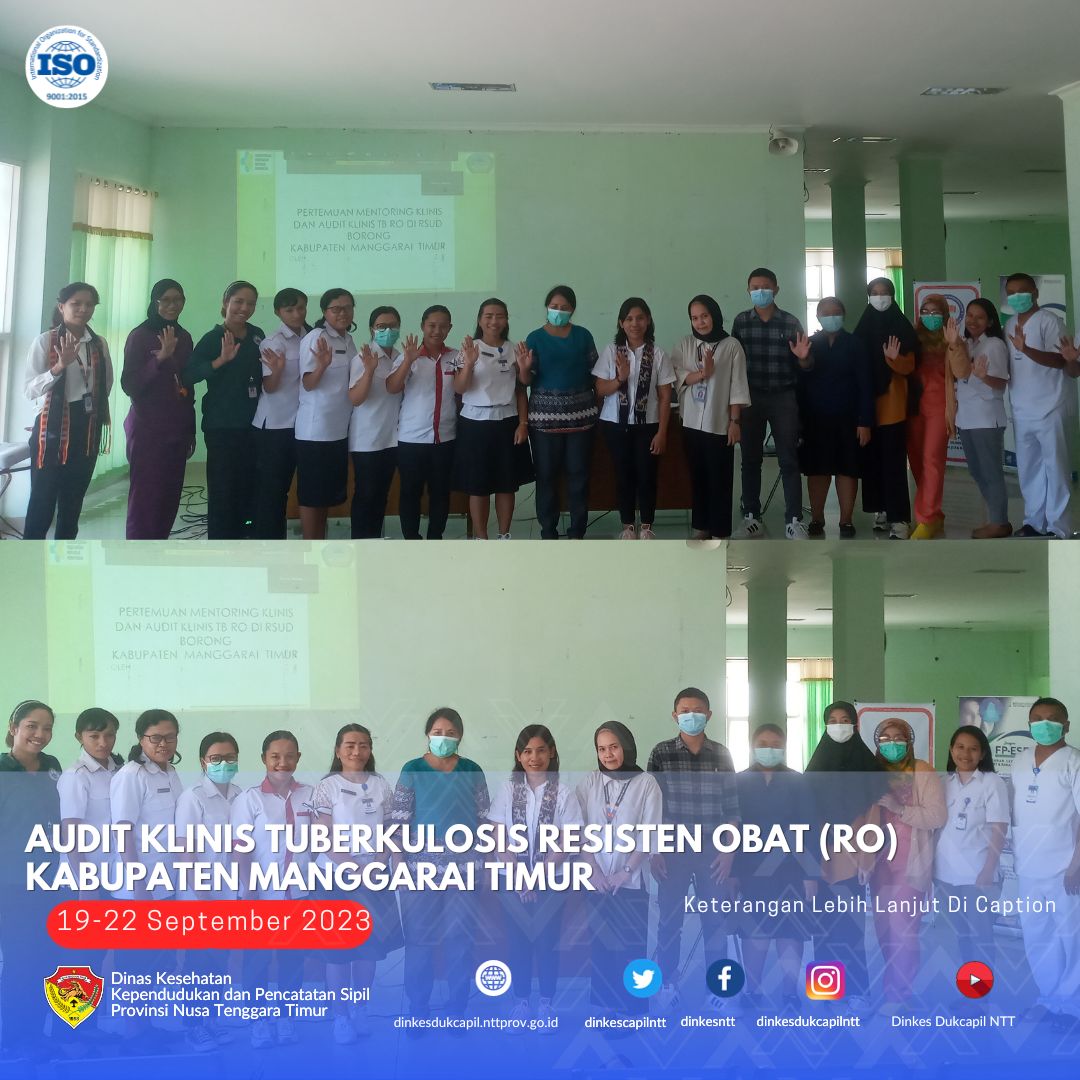 dinkesntt's tweet photo. 20 September 2023 - Kegiatan Audit Klinis Program Tuberkulosis Resisten Obat di RSUD Borong, Kabupaten Manggarai Timur .
#ValidasiData
#Tuberkulosis
 #P2PMNTT https://t.co/3rQts0sNA1