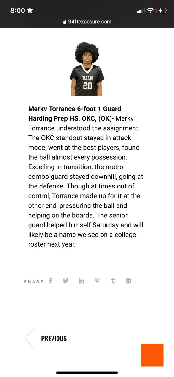 Thank you @PrepHoopsOK and @94ftexposure for the recognition and giving me a opportunity to showcase my talent in am very thankful. @movementokc