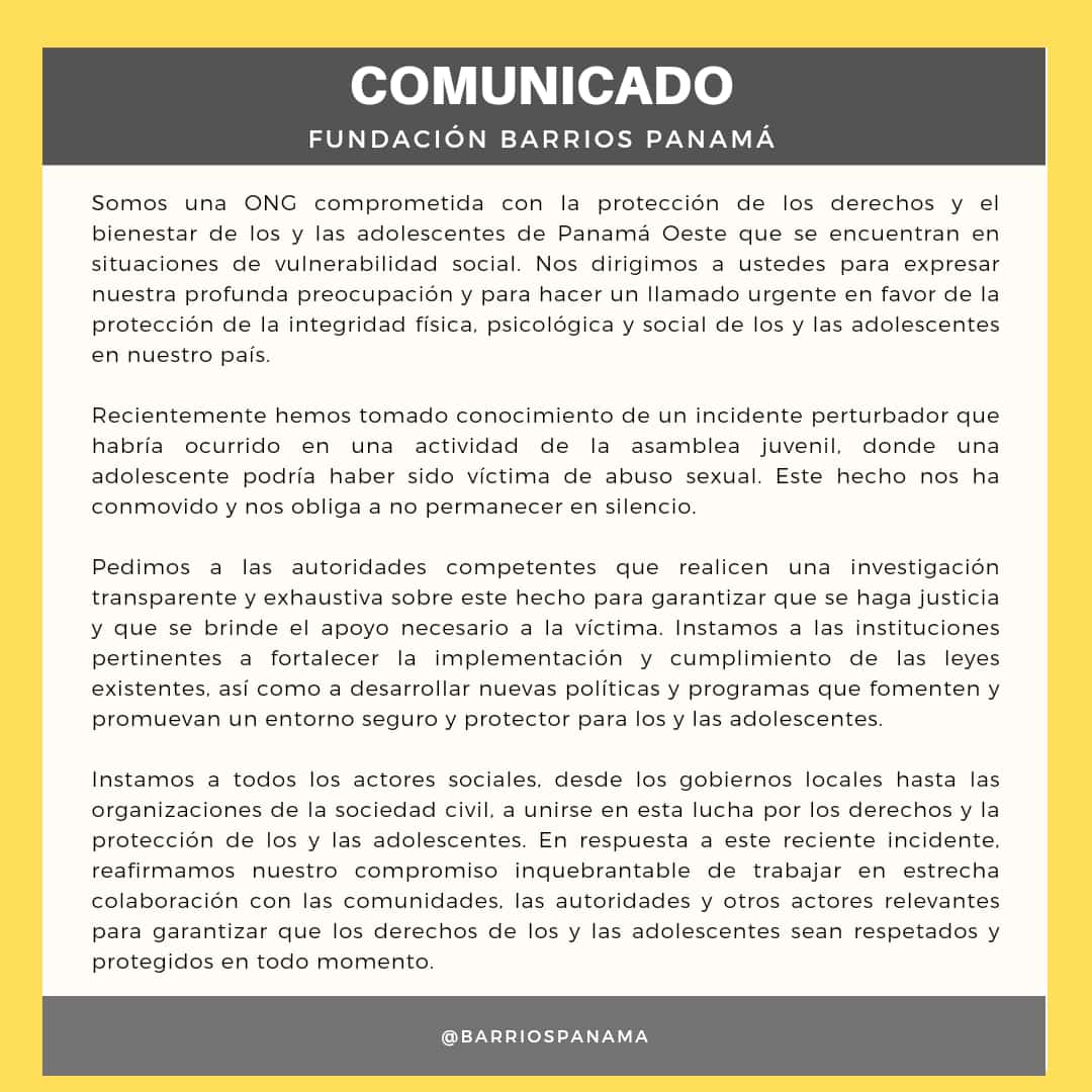 ¡Comunicado!
#JusticiaParaMade #NoEstasSola #NoALaViolencia #adolescentes #barriospanama #Comunicado