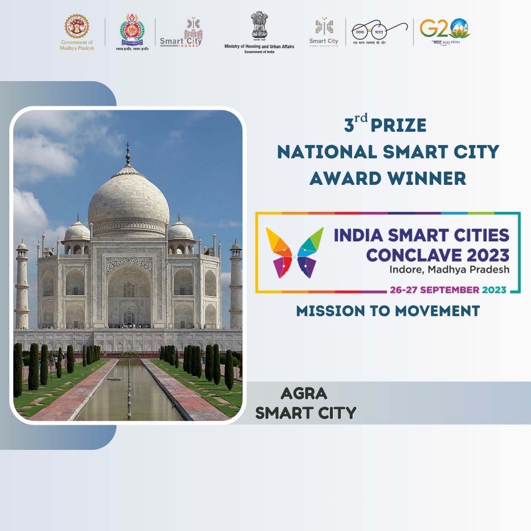 India Smart Cities Conclave 2023 is all set to take place at the Brilliant Convention Centre, Indore, Madhya Pradesh on 26-27 September 2023.

Stay tuned to watch Indore receive the 1st prize, followed with Surat at the 2nd Position &amp; historic city of Agra at 3rd Place!