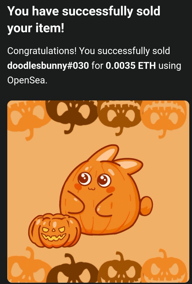 SOLD
doodlesbunny#030
Special Halloween 🎃🎃🎃
Big thanks to
<a href="/NFT_Supply/">NFT_Supply</a> 
Welcome to bunny family

#NFTs #NFT全員プレゼント #NFTCommunitys