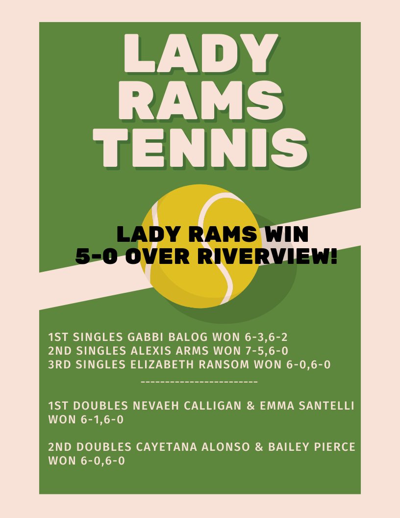 HighlandsGolden's tweet photo. Lady Rams Tennis bring home their 2nd victory of the season! https://t.co/YhbSSHHEE4