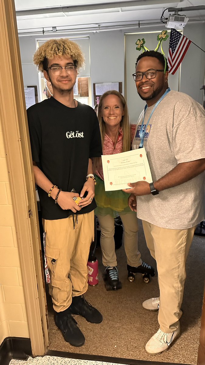 JoshAmyx's tweet photo. Positive Princess Principal @S_bake1 was busy last week. Thanks for the tag team effort, Carl! Well done @LearnatRHS students! https://t.co/p6IKHTMuIL
