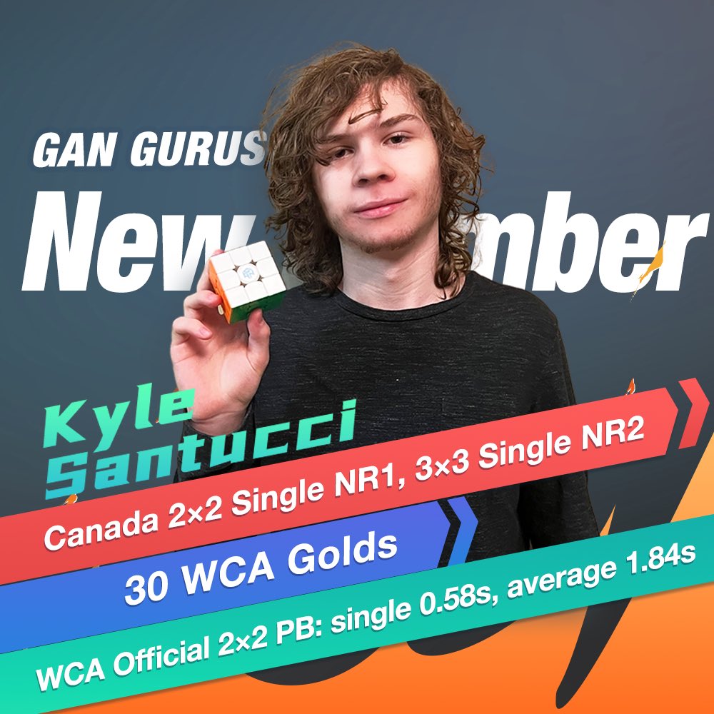 gancube's tweet photo. Welcome to our NEW GAN GURUS MEMBER!
.
.
Kyle Santucci
Canada 2×2 Single NR1 and 3×3 Single NR2
#GANCUBE #GANSpeedcube #GANGURUS #kylesantucci #CubingNewAge #CubingEvolved #cubinglife #speedcube #speedcubing https://t.co/ht9dIRLPDO