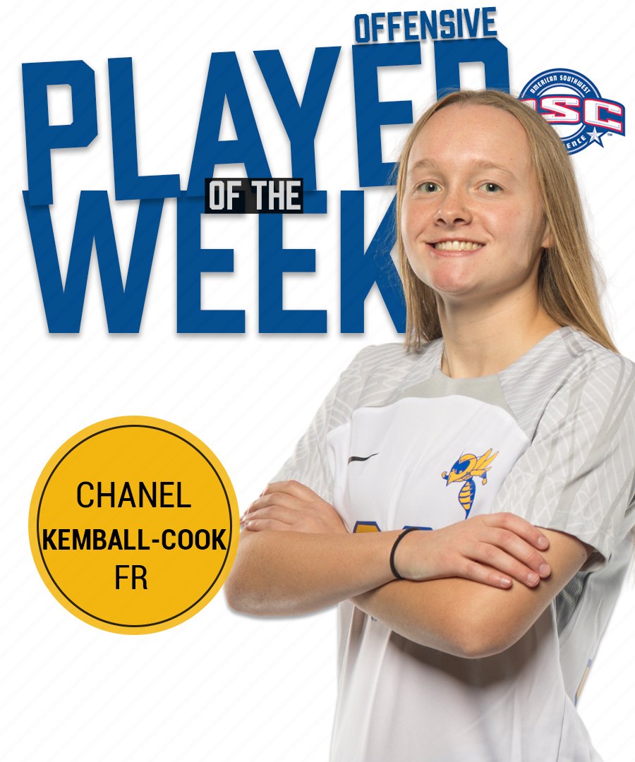 🏆 ASC OFFENSIVE PLAYER OF THE WEEK

Have yourself a week, <a href="/LETUWSoccer/">LeTourneau Women's Soccer</a> Chanel Kemball-Cook!

➡️ 5 goals
➡️ 1 assist
➡️ 1 hat trick
🏆 First career weekly award!

Story: letuathletics.com/news/2023/9/25…

#LeTourneauBuilt #d3soc
