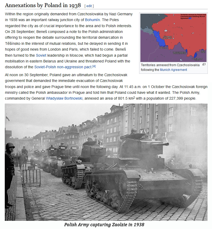 StpLkngStrtSng's tweet photo. @TristanEugen42 @jakeshieldsajj Have you ever heard about Polish invasion of Czechoslovakia in 1938? It ended up peacefully because they found a common ground. Meanwhile Britain was forcing Poland to deny all the peace offers from Germany https://t.co/ICb9QVRVyi