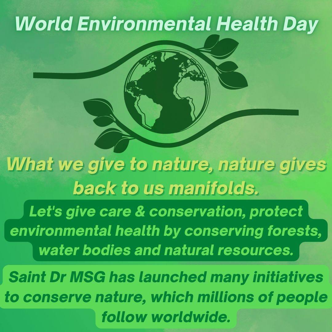 sunitakalra123's tweet photo. Celebrated as 26 September
#WorldEnvironmentHealth Day. Respected Saint MSG Insan Ji has launched many campaigns for environmental protection. In which followers actively participate like planting trees,using bicycles to cover short distances etc.

Dera Sacha Sauda https://t.co/uCFmJDtBoC