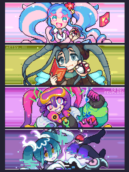 POKEMON: PROJECT VOLTAGE ⚡️ PT. 3
vs. HATSUNE MIKU ❗️ (#11 - 14) 
#pixelart 