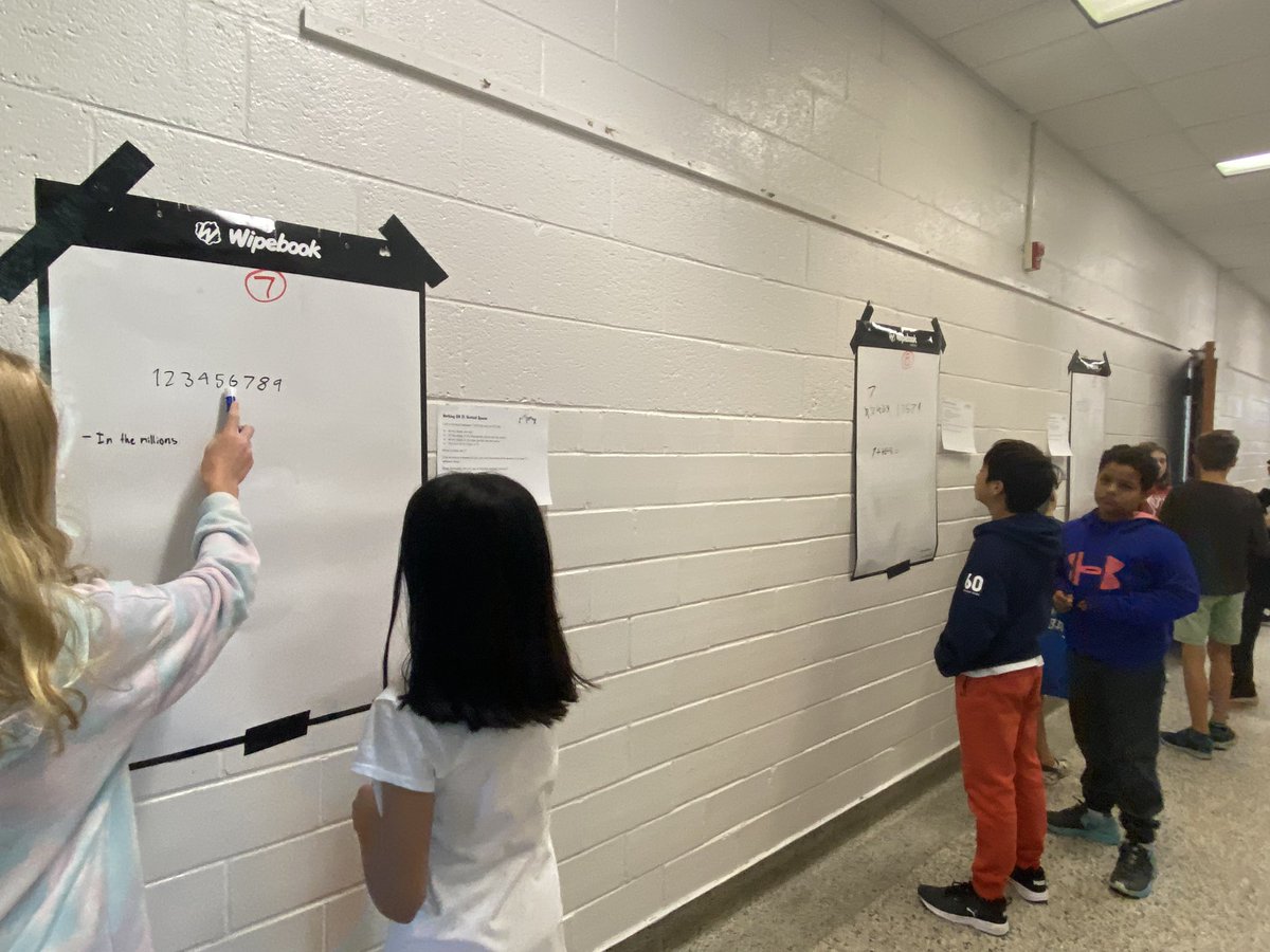 Vertical math with grade 6 was a hit today. 🎯 Lots of great problem solving and group work. Loving teaching math to this group! @mountsfieldps