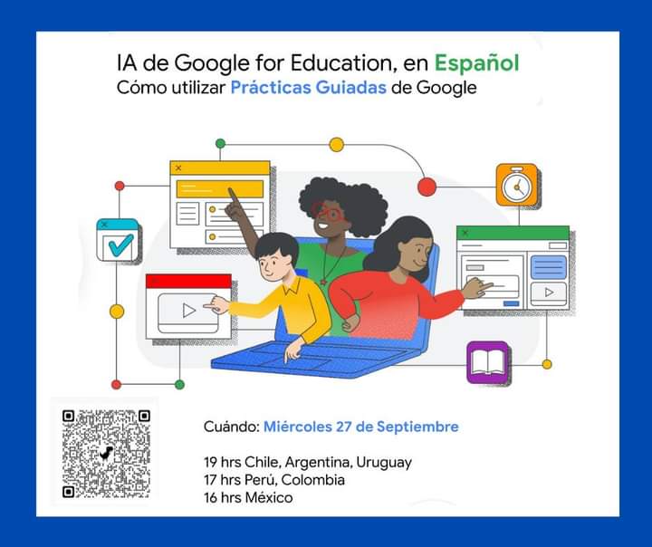 GEG_slp's tweet photo. Te invitamos a participar en este evento organizado por @GoogleForEdu para que aprendas a utilizar #Practicasguiadas de #Google y conocer todo su potencial! Este miércoles 27 de septiembre a las 4:00 p.m., regístrate aquí https://t.co/qC0BvPkdA8 . No te lo pierdas! 😎 https://t.co/0EGERvEVIr